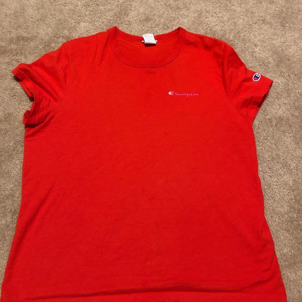 cute red champion tee